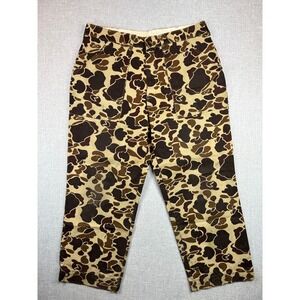 VTG 90s Winchester Duck Camo Hunting Pants Men L Brown Tan Utility Adjustable